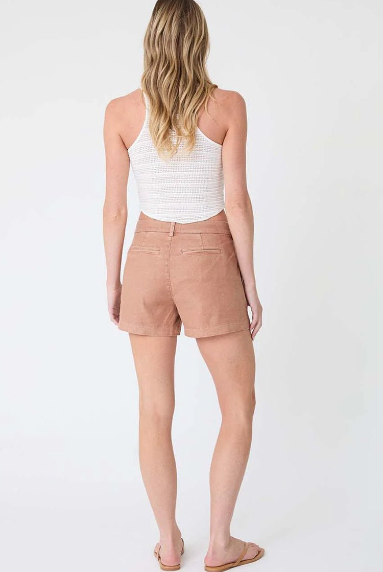 Level 99 Evie Side Welt Short Mocha Mousee - Fleur-De-Lis Boutique