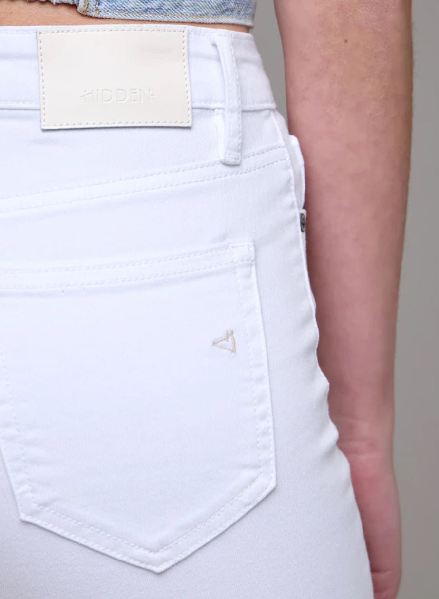 Hidden White Clean Step Hem Cropped Flare - Fleur - De - Lis Boutique