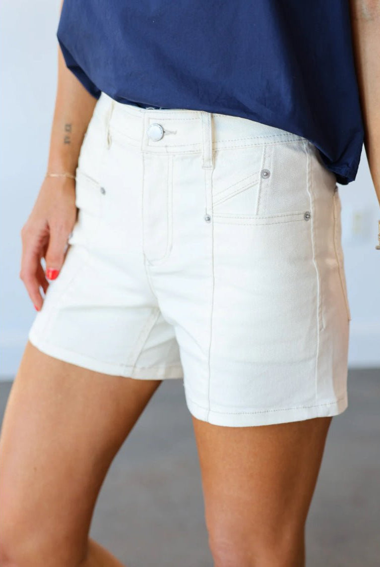 Dear John Julian Shorts White - Fleur - De - Lis Boutique