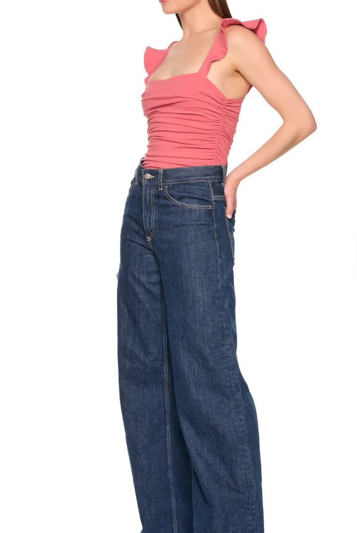 Susana Monaco Flutter Sleeve Top Rosa - Fleur - De - Lis Boutique