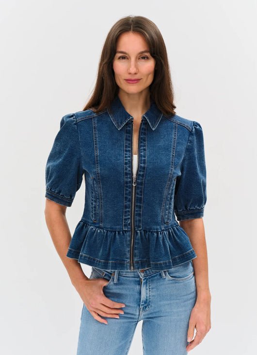 Six Fifty The Delaney Denim Peplum Jacket - Fleur-De-Lis Boutique