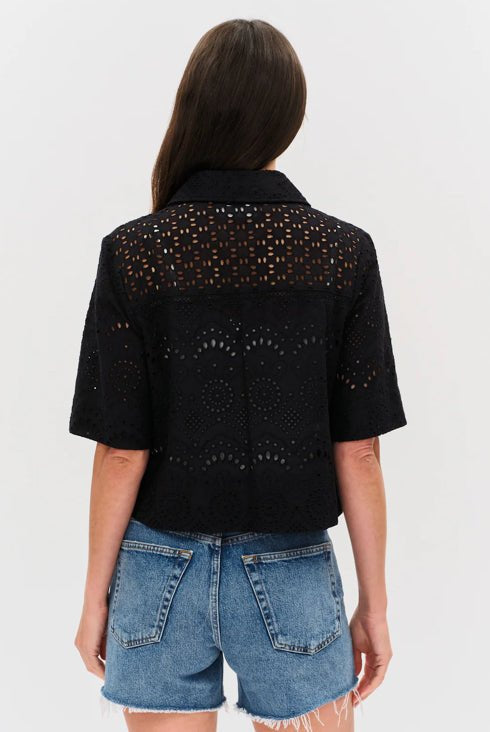 Six Fifty Tove Eyelet Top Black - Fleur - De - Lis Boutique