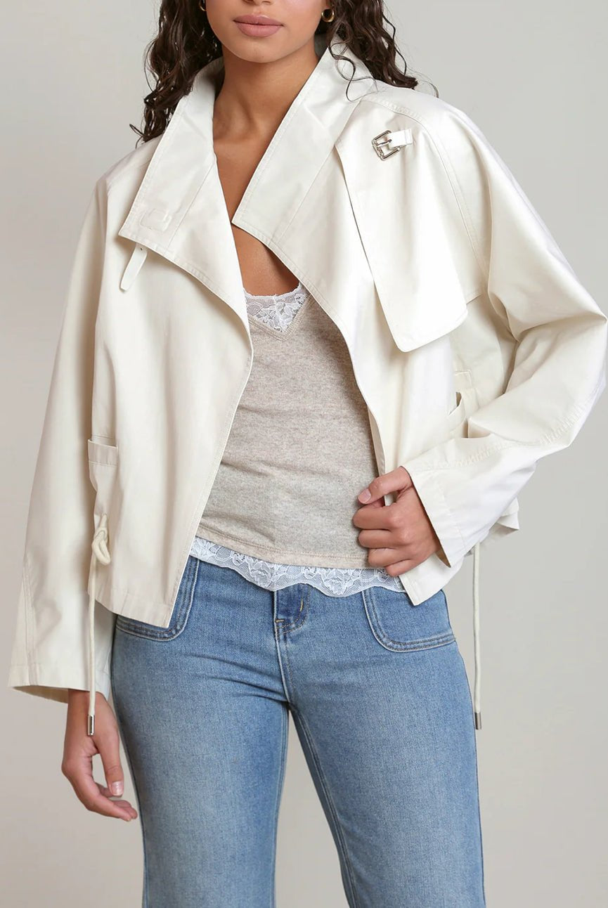 Dex Tie Wast Jacket Cream - Fleur-De-Lis Boutique