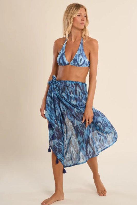 Molly Bracken Long Sarong Indigo - Fleur - De - Lis Boutique