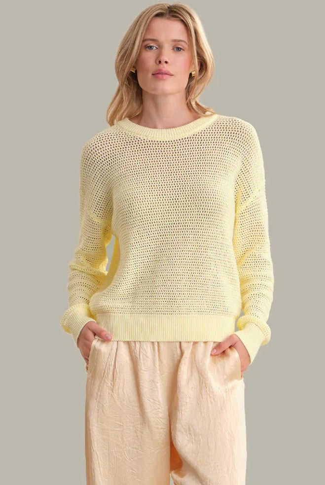 525 America Long Sleeve Crew Neck Pullover Iced Lemon - Fleur - De - Lis Boutique