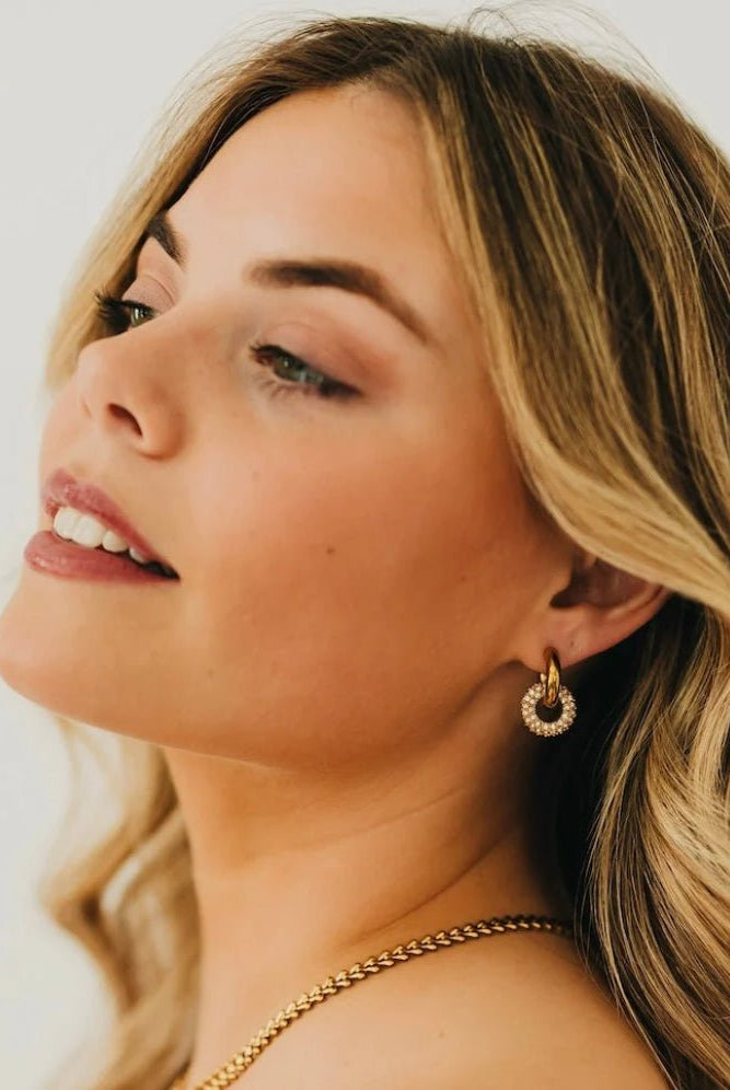 Pretty Simple Ivy Interlock Hoop Earring Waterproof - Fleur-De-Lis Boutique