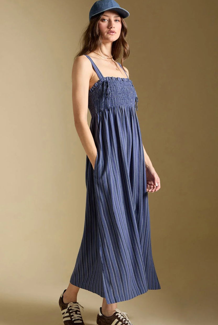 Saltwater Luxe Tank Midi Dress Indigo - Fleur-De-Lis Boutique