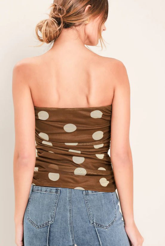 Dot Power Mesh Tube Top - Fleur-De-Lis Boutique