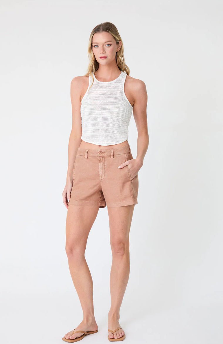 Level 99 Evie Side Welt Short Mocha Mousee - Fleur-De-Lis Boutique