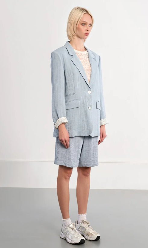 Molly Bracken Straight Blazer Light Blue - Fleur - De - Lis Boutique