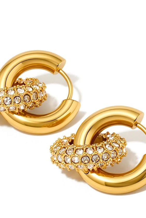 Pretty Simple Ivy Interlock Hoop Earring Waterproof - Fleur-De-Lis Boutique