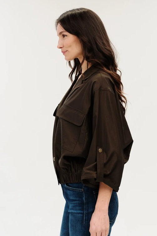 Six Fifty Celine Elastic Hem Jacket Army - Fleur-De-Lis Boutique