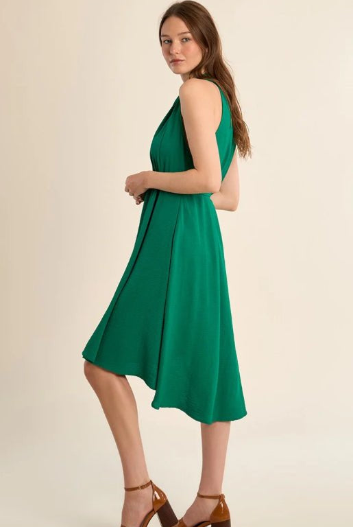 Molly Bracken Sleeveless Asymmetrical Dress Green - Fleur - De - Lis Boutique