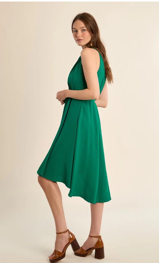 Molly Bracken Sleeveless Asymmetrical Dress Green - Fleur - De - Lis Boutique