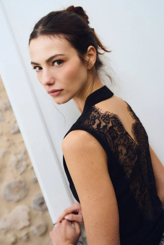 Molly Bracken Black Lace Halter Top - Fleur-De-Lis Boutique