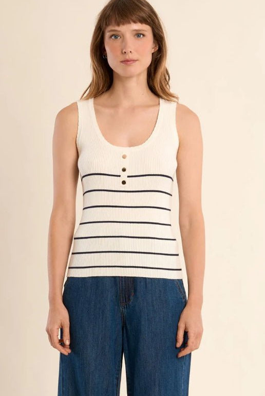 Molly Bracken Knitted Striped Tank Top - Fleur - De - Lis Boutique