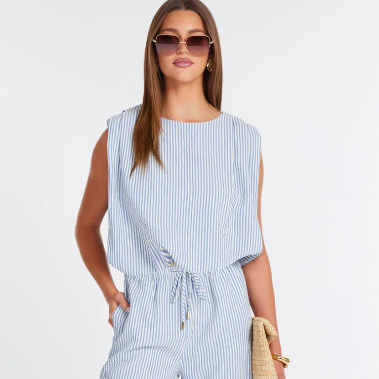 Bishop + Young Serafina Stripe Bubble Top - Fleur - De - Lis Boutique