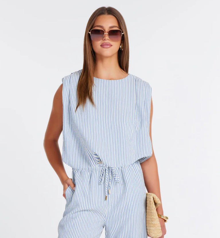 Bishop + Young Serafina Stripe Bubble Top - Fleur - De - Lis Boutique