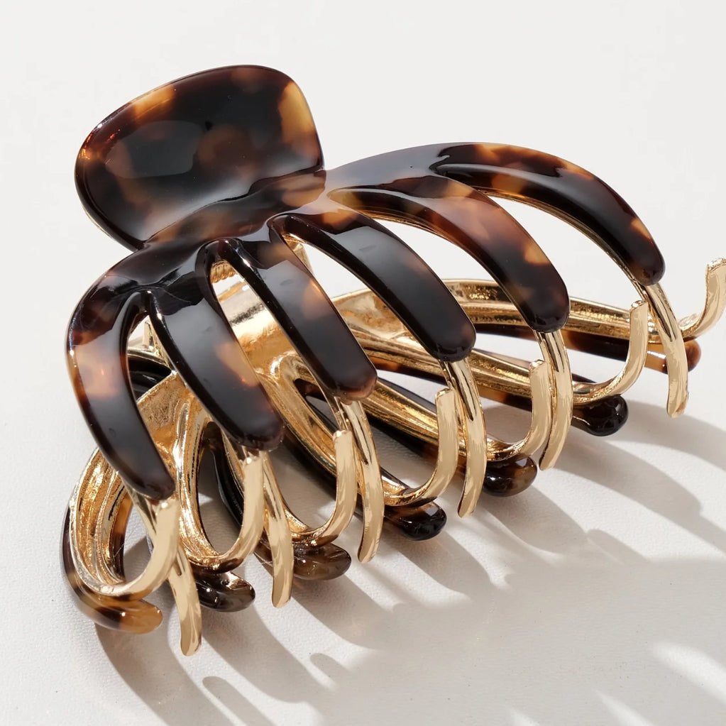 addoro Hailey Vintage Gold Metal Octopus Claw Clip - Fleur-De-Lis Boutique