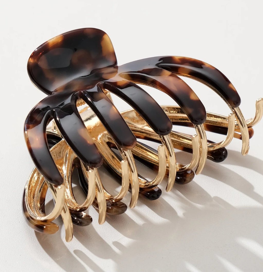 addoro Hailey Vintage Gold Metal Octopus Claw Clip - Fleur-De-Lis Boutique