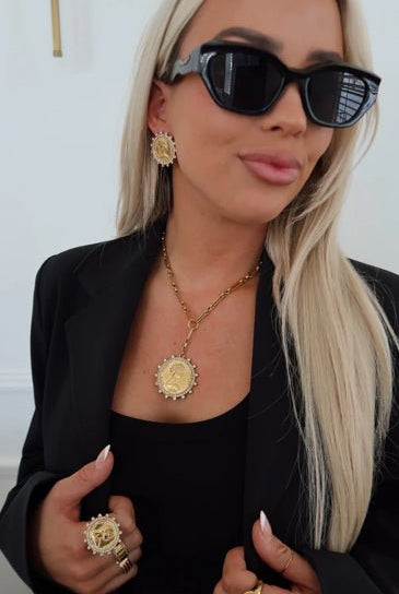 Chansutt Pearls Lariat Coin - Fleur - De - Lis Boutique