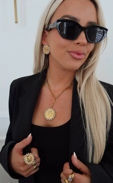 Chansutt Pearls Lariat Coin - Fleur - De - Lis Boutique