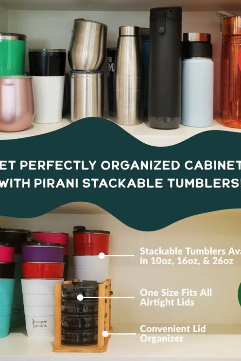 Pirani Insulated Stackable Tumbler 16 oz Paradise Blue - Fleur - De - Lis Boutique