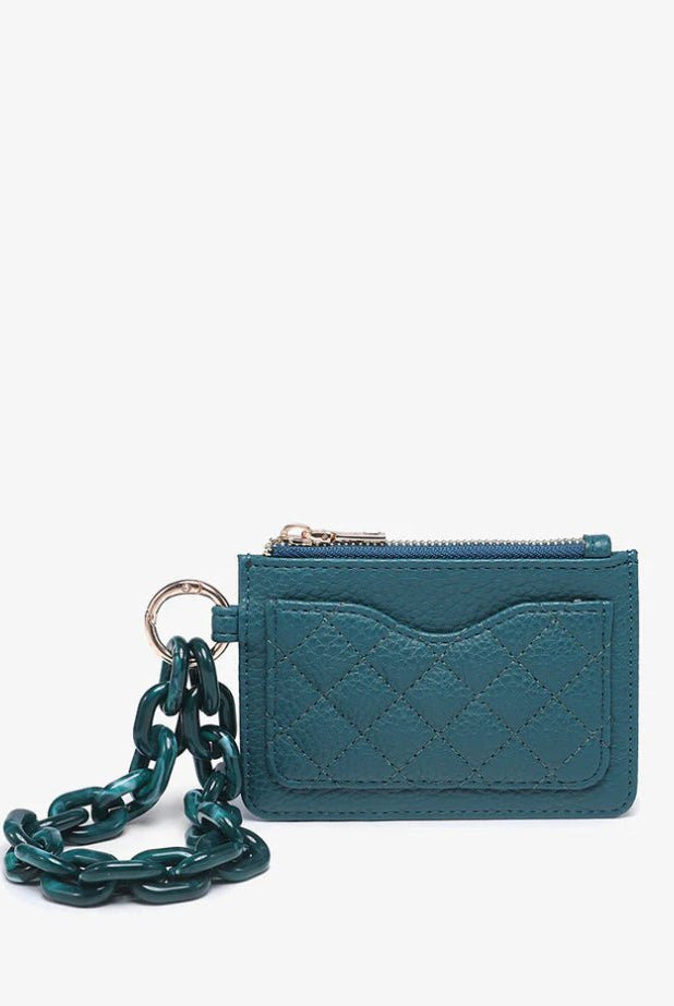Rhodes Vegan RFID Quilted Bangle Peacock - Fleur-De-Lis Boutique