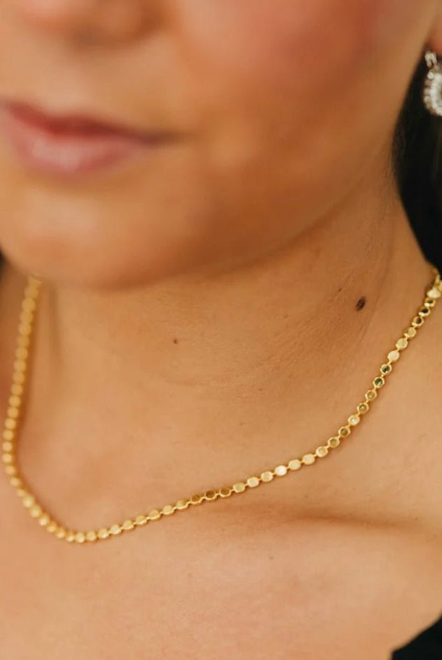 Pretty Simple Dakota Disk Chain Necklace Gold - Fleur-De-Lis Boutique