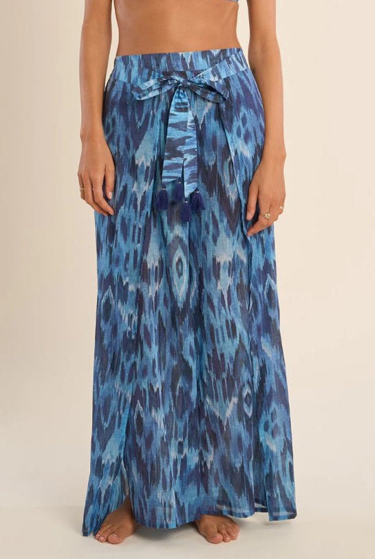 Molly Bracken Wide Coverup Pants with Tie Belt - Fleur - De - Lis Boutique