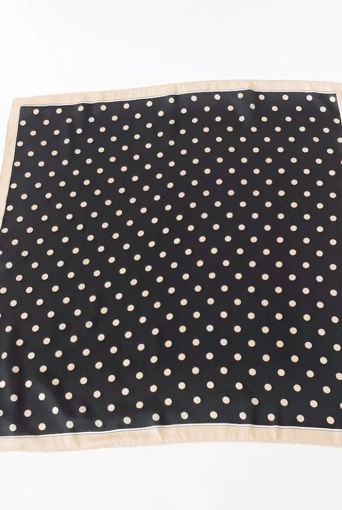 Alice Square Scarf Black Polka Dot - Fleur-De-Lis Boutique
