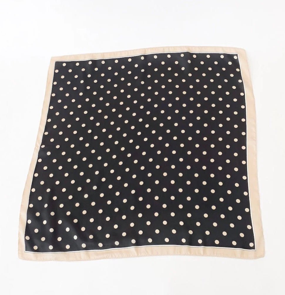 Alice Square Scarf Black Polka Dot - Fleur-De-Lis Boutique