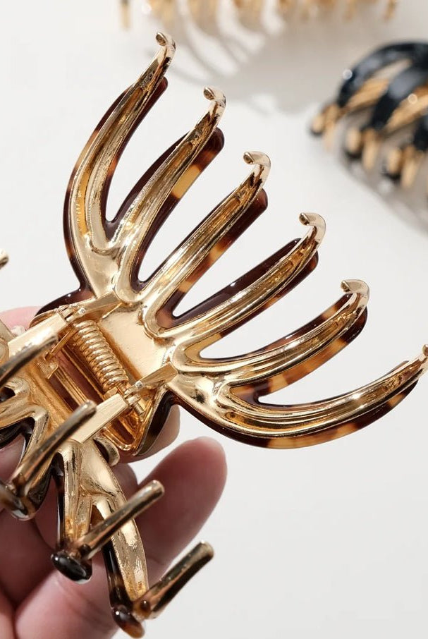 addoro Hailey Vintage Gold Metal Octopus Claw Clip - Fleur-De-Lis Boutique