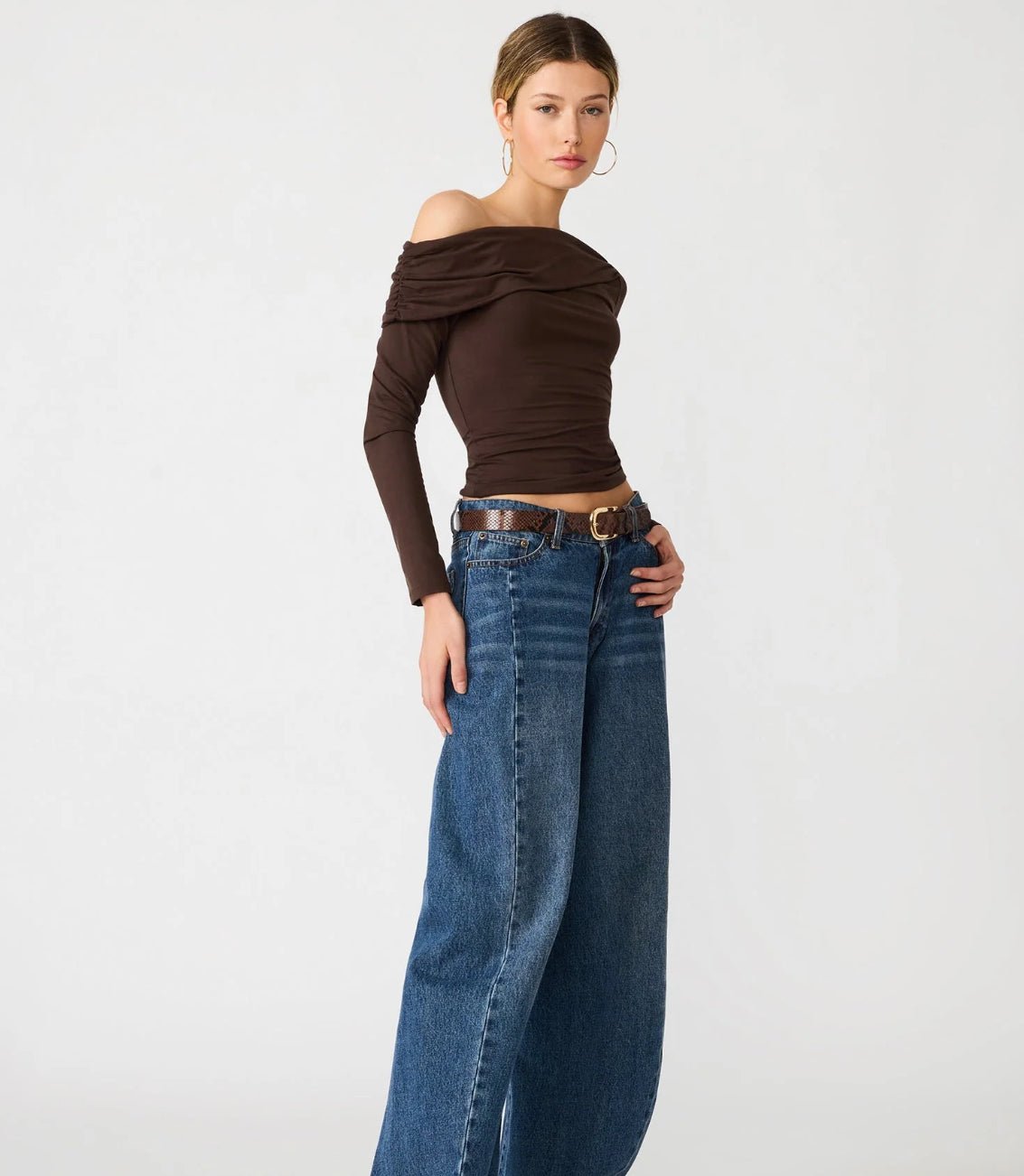 Steve Madden Ryder Knit Top Walnut - Fleur-De-Lis Boutique