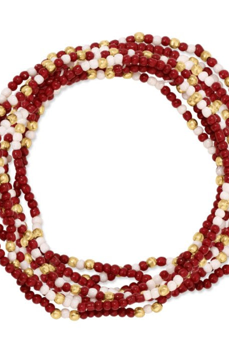 Game Day Bracelet Garnet Beige - Fleur-De-Lis Boutique