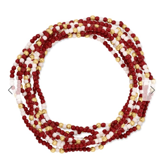 Game Day Bracelet Garnet Beige - Fleur-De-Lis Boutique