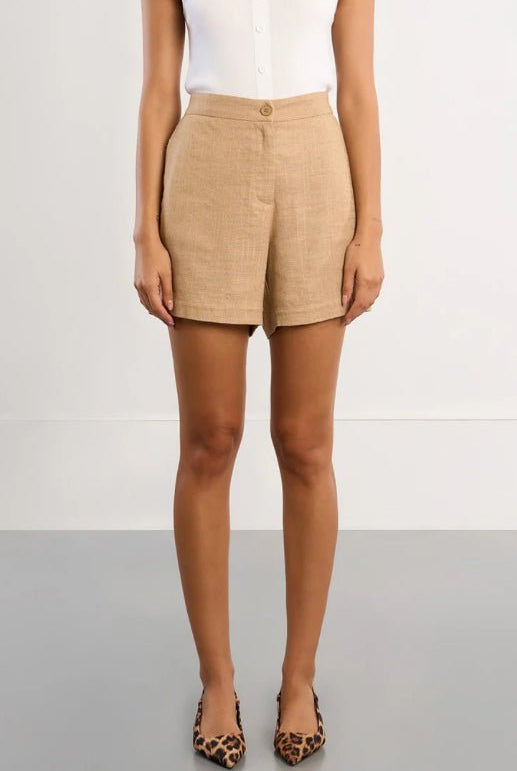 Molly Bracken Woven Shorts Beige - Fleur - De - Lis Boutique