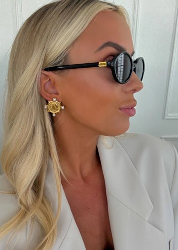 Chansutt Pearls Pearl Coin Earrings - Fleur - De - Lis Boutique