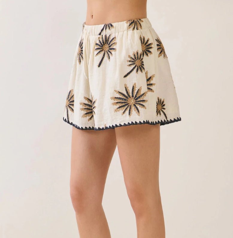 TCEC Embroidered Palm Shorts - Fleur-De-Lis Boutique