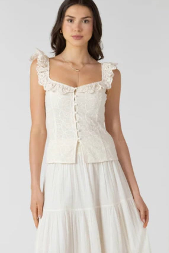 Dex Ecru Eylet Top - Fleur - De - Lis Boutique