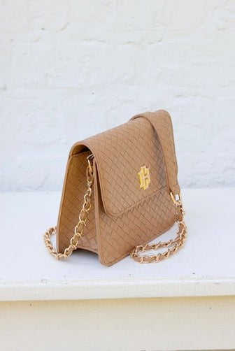 Caroline Hill Evelyn Crossbody Woven Tan - Fleur-De-Lis Boutique