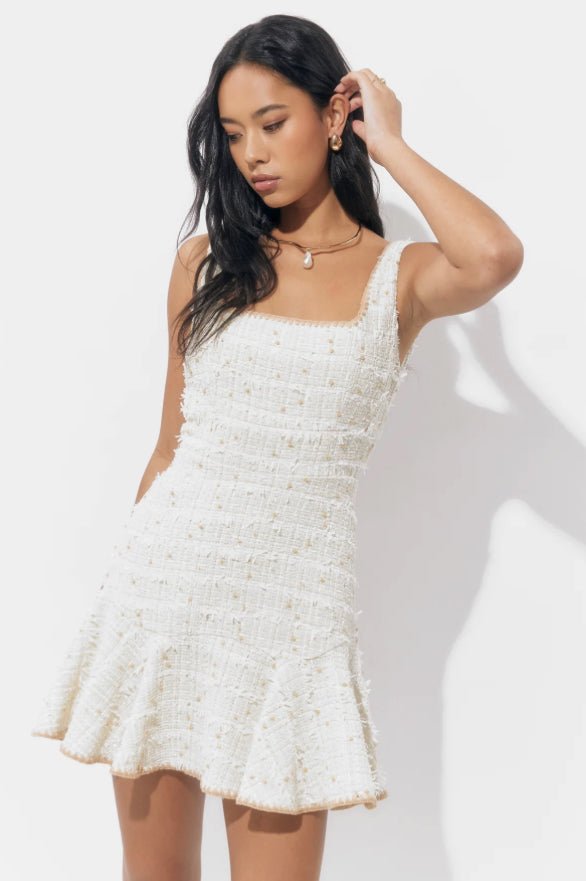 Adelyn Rae Salina Tweed Embroidered Mini - Fleur - De - Lis Boutique