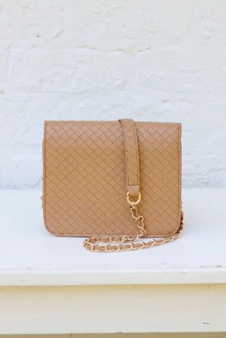 Caroline Hill Evelyn Crossbody Woven Tan - Fleur-De-Lis Boutique