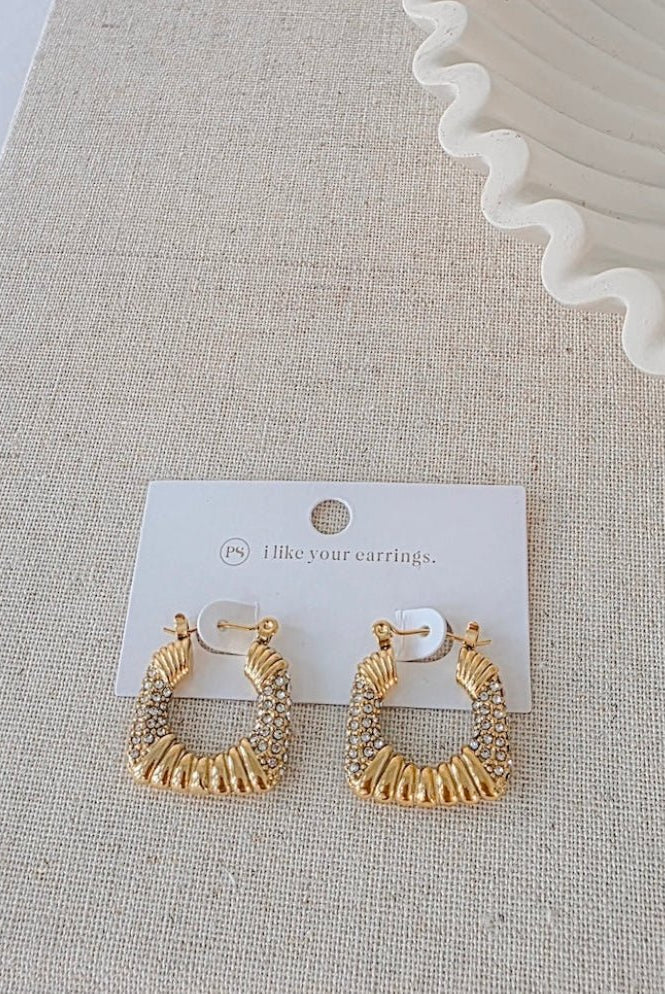 Pretty Simple Daphne Hoop Earrings Waterproof - Fleur-De-Lis Boutique