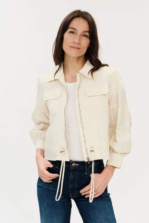Six Fifty Madeline Cinched Waist Jacket White - Fleur-De-Lis Boutique