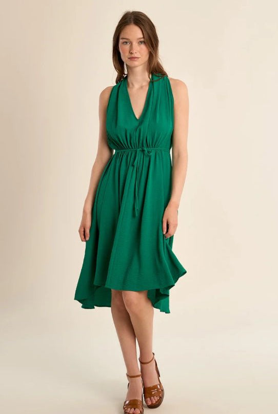 Molly Bracken Sleeveless Asymmetrical Dress Green - Fleur - De - Lis Boutique