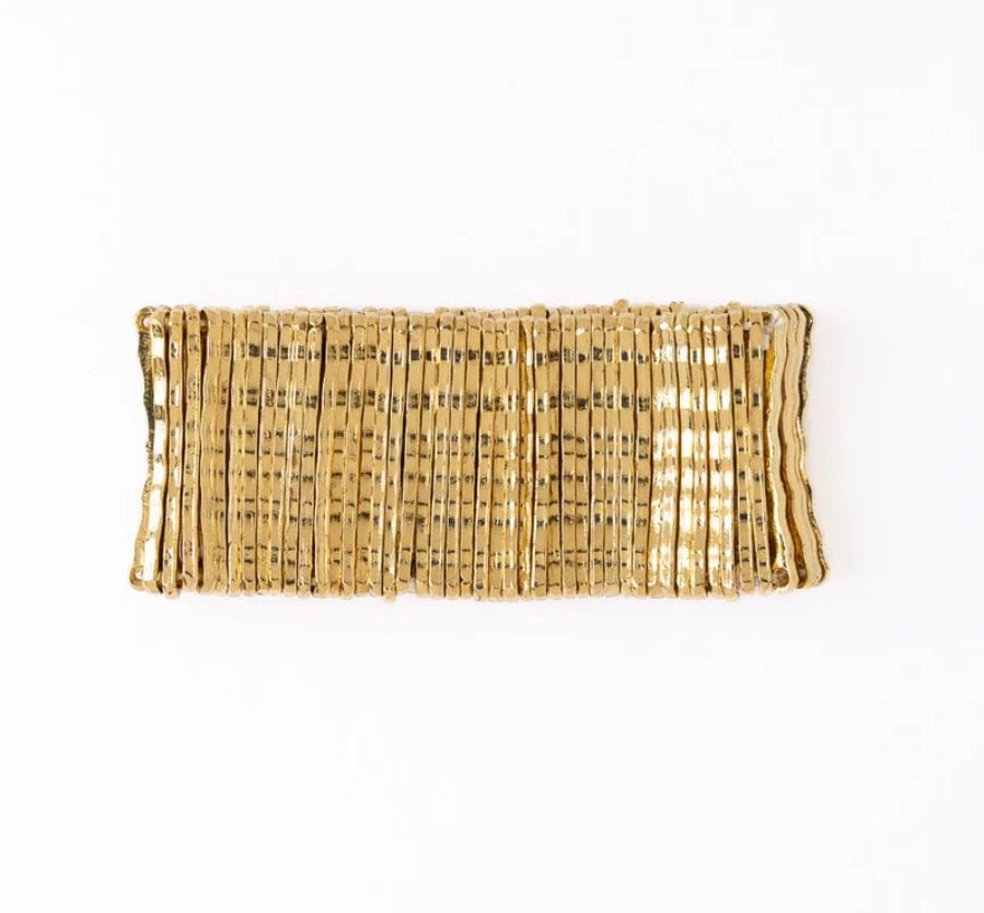 Ink + Alloy Winnie Wide Stretch Bracelet Brass - Fleur-De-Lis Boutique