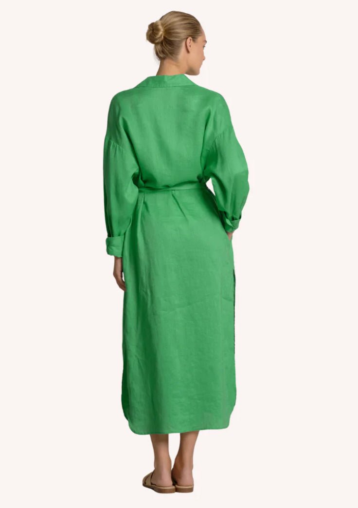 Elan Maxi Shirt Dress Green - Fleur - De - Lis Boutique