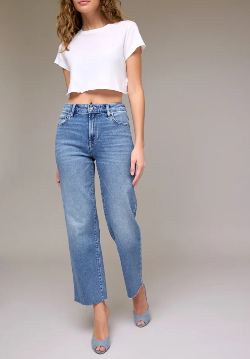 28” Inseam Tracey High Rise Straight Medium Wash - Fleur - De - Lis Boutique