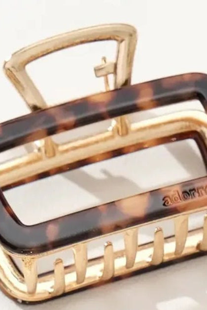 adorro Harlow Rectangle Metal Claw Clip Medium - Fleur-De-Lis Boutique